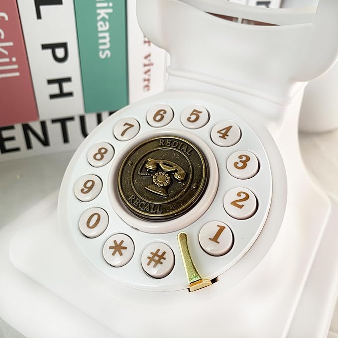 White Rotary Bluetooth Phone