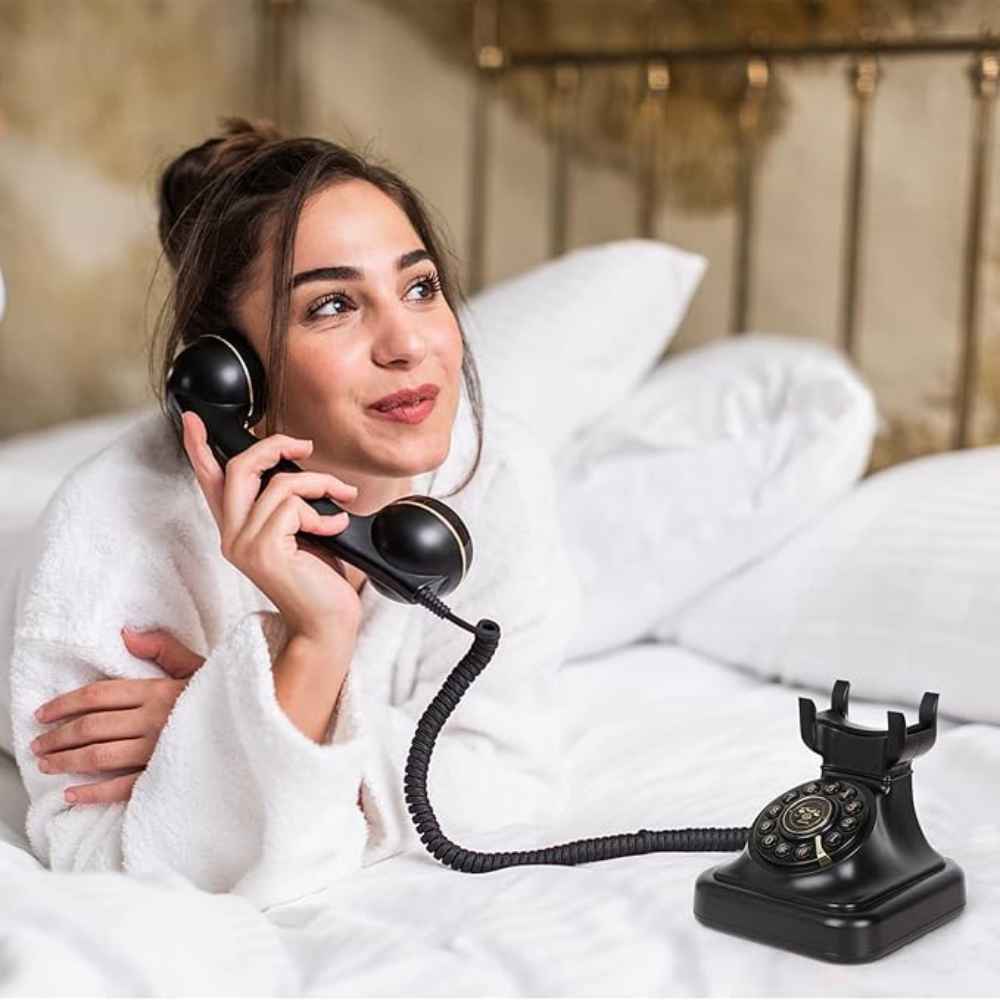 Black Rotary Bluetooth Phone