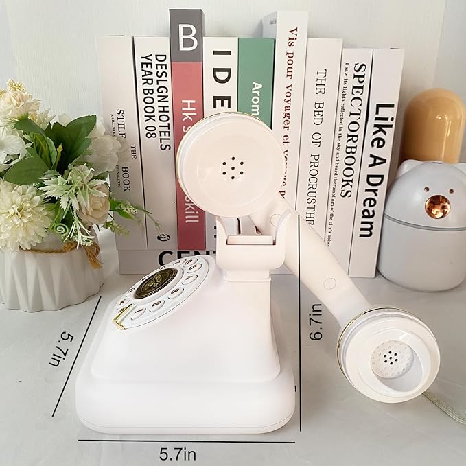 White Rotary Bluetooth Phone