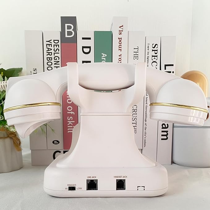 White Rotary Bluetooth Phone