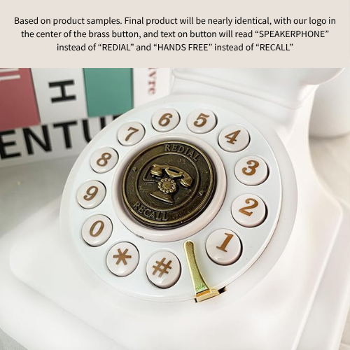 White Rotary Bluetooth Phone