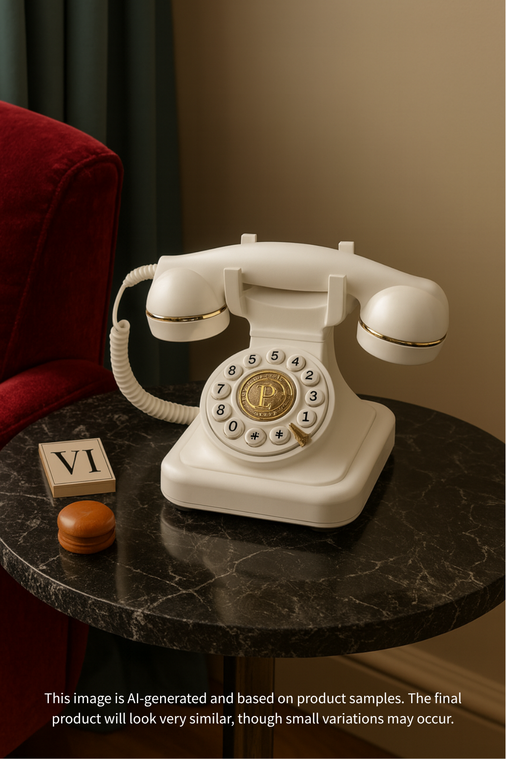 White Rotary Bluetooth Phone